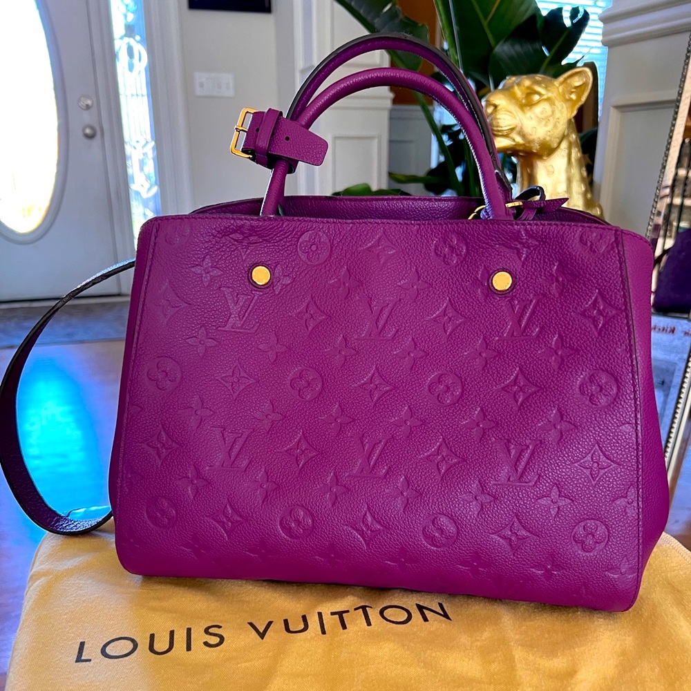 Louis Vuitton Montaigne MM Empreinte Leather with detachable strap.